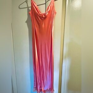 Bebe Peach Satin Dress
